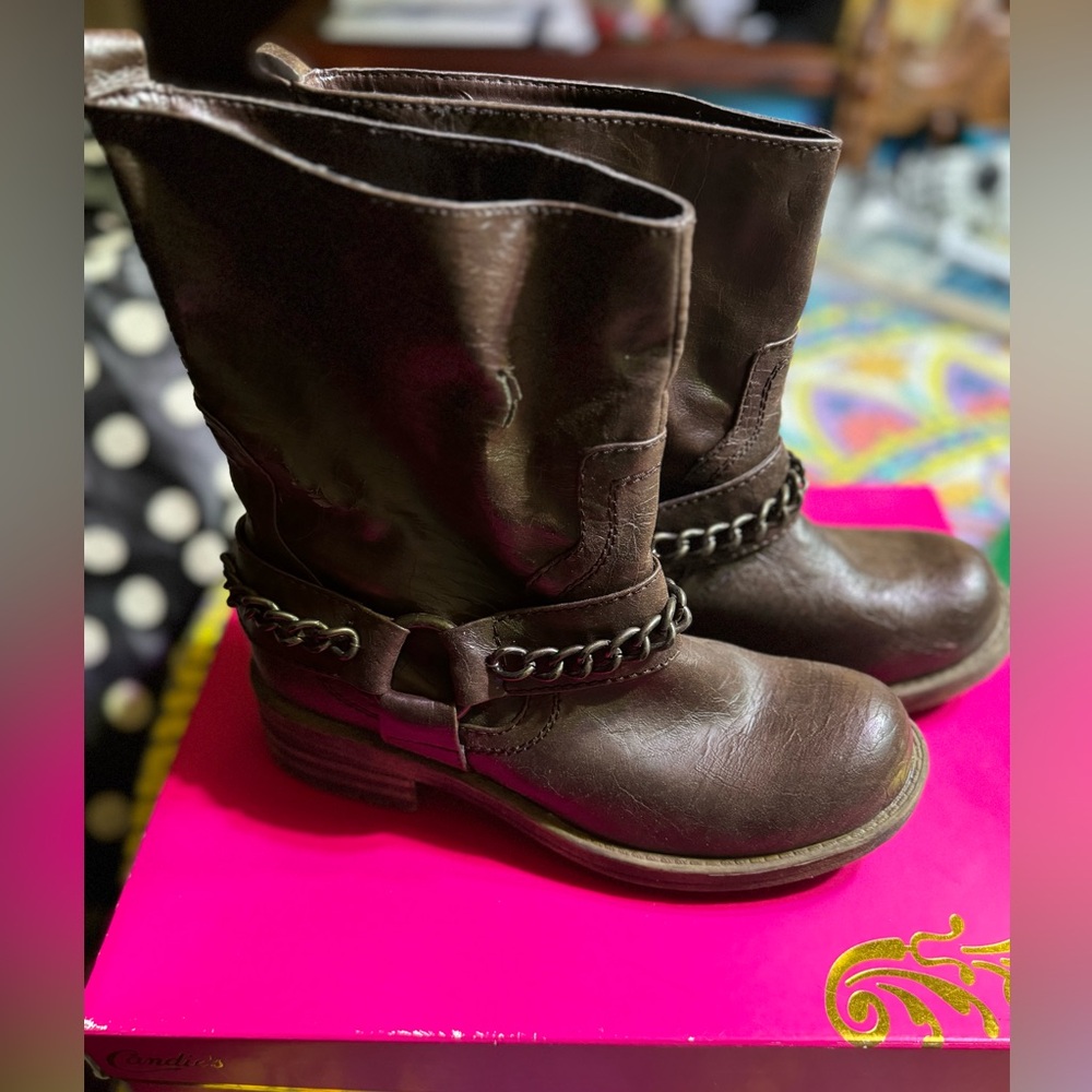 Vintage Candies ankle Boots w/box, brown size 7.5